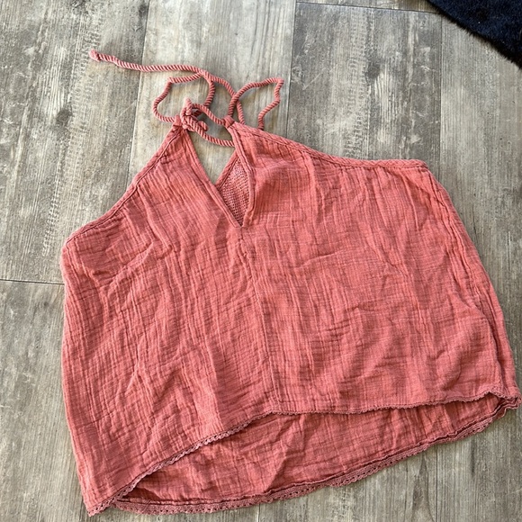 AERIE BOHO FLOWY CROCHET HALTER TOP - Picture 4 of 7
